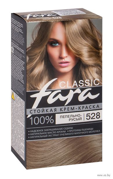 Крем-краска для волос "Fara. Classic" тон: 528, пепельно-русый — фото, картинка