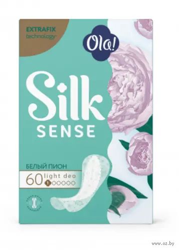 Ежедневные прокладки "Ola! Silk Sense. Белый пион" (60 шт.) — фото, картинка