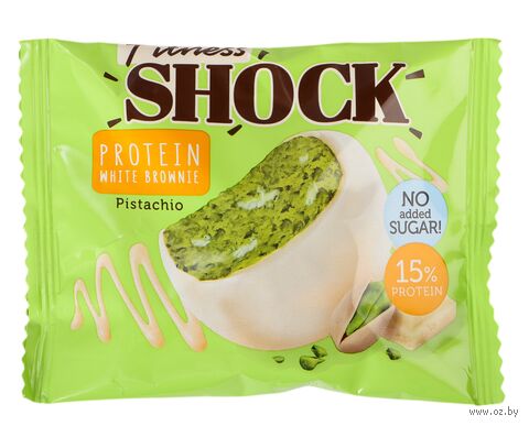 Печенье протеиновое "Брауни белый шоколад и фисташка" (50 г) — фото, картинка