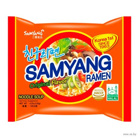 Лапша быстрого приготовления "Samyang Original Flavour Ramen" (120 г) — фото, картинка