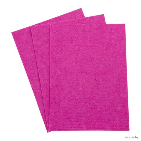 Фетр листовой жесткий "Astra&Craft" (20х30 см; фуксия; 3 листа) — фото, картинка