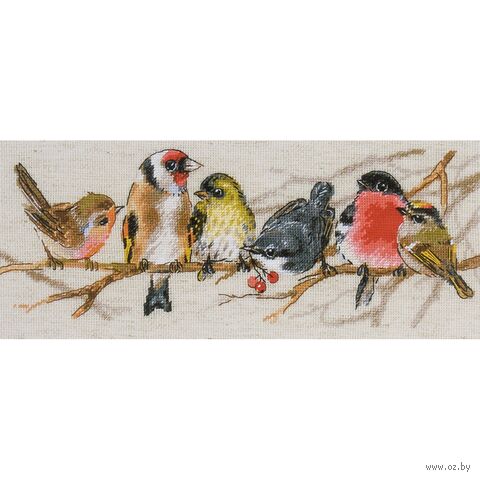 Набор для вышивания "Птички на ветке" (150х350 мм) — фото, картинка