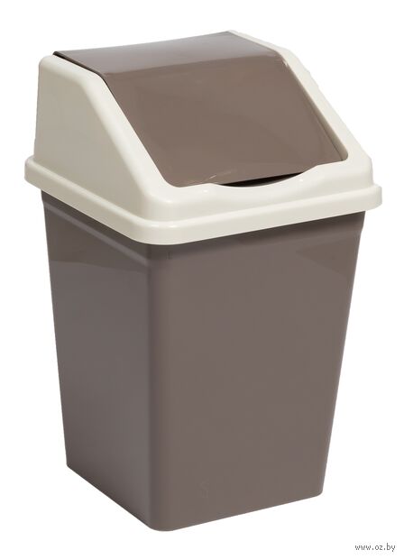Ведро для мусора "С подвижной крышкой" (10 л; шоколад) — фото, картинка