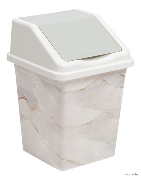 Ведро для мусора "Белый мрамор" (10 л) — фото, картинка