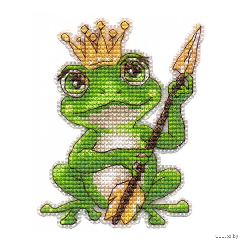 Набор для вышивания на пластиковой канве "Магнит. Лягушка" (75х95 мм) — фото, картинка