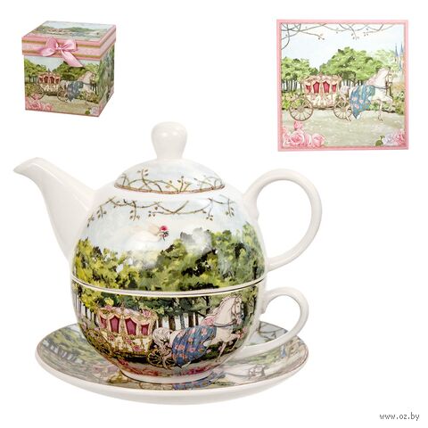 Чайный набор "Market Union Co" (3 предмета; розовый) — фото, картинка