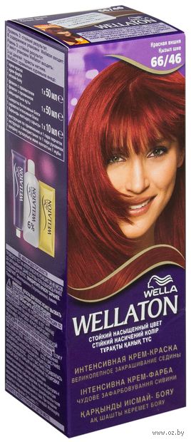 Крем-краска для волос "Wellaton. Интенсивная" тон: 66/46, красная вишня — фото, картинка