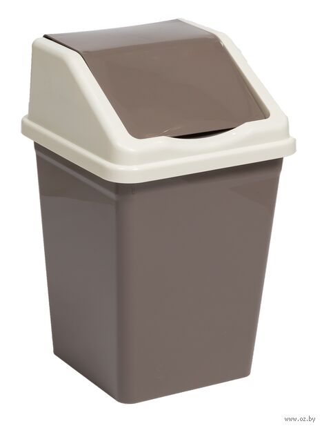 Ведро для мусора "С подвижной крышкой" (16 л; шоколад) — фото, картинка