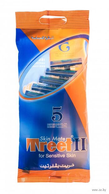 Станок для бритья одноразовый "Treet-II Skin Mate" (5 шт.) — фото, картинка