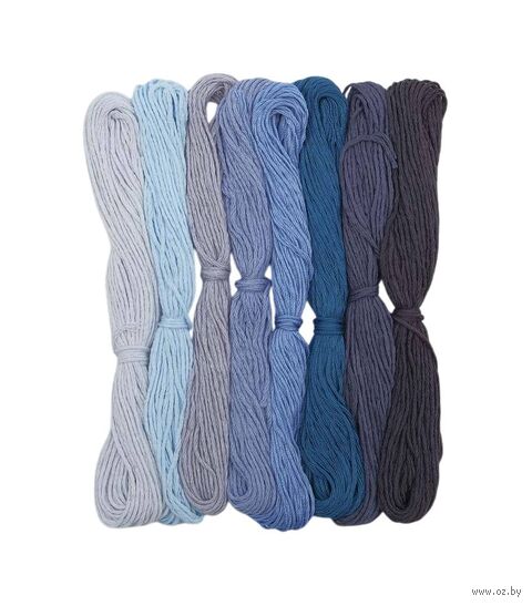 Набор ниток для вышивания "Оттенки синего" (8 цветов) — фото, картинка