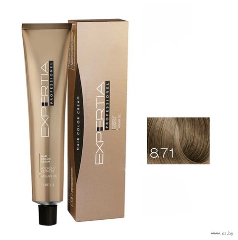 Крем-краска для волос "Expertia" тон: 8.71, светло-русый коричнево-пепельный — фото, картинка