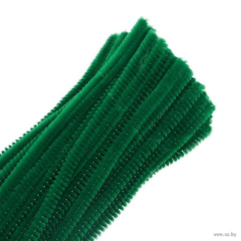 Проволока синельная для творчества "Плюшевая" (300 мм; 100 шт.; зеленый) — фото, картинка
