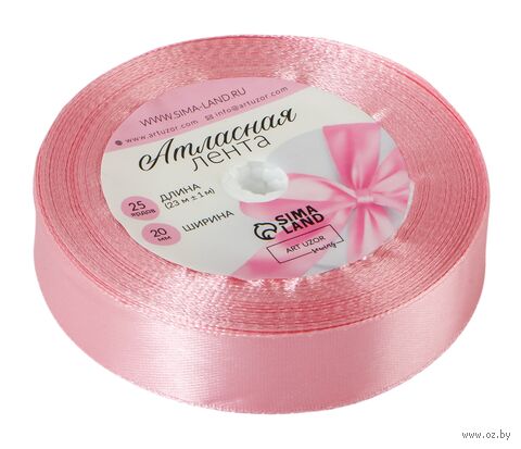 Декоративная атласная лента "№135" (2 см; 23 м; жемчужно-розовая) — фото, картинка