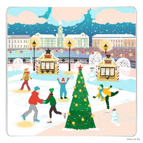 Подставка под горячее "Зимние города" (180 мм) — фото, картинка