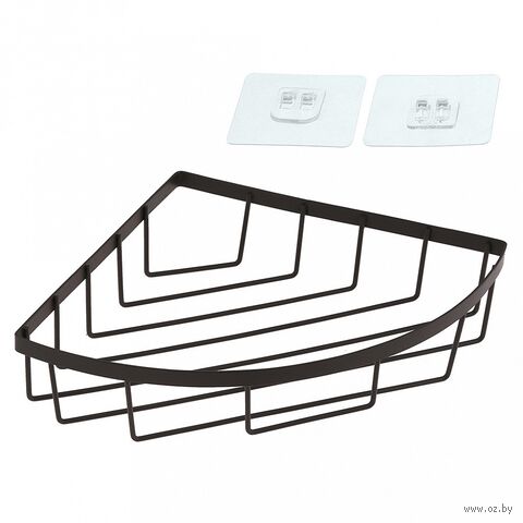 Полка для ванной металлическая "Акцент" (29,5х22х5,3 см; серо-коричневый) — фото, картинка