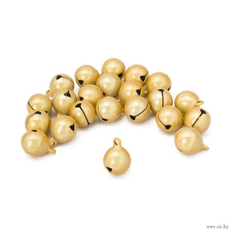 Бубенчики для творчества и рукоделия "Жемчужные" (20 шт.; 12 мм; жёлтый) — фото, картинка