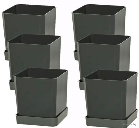 Набор горшков для цветов и рассады с индивидивидуальным поддоном и выдвижным дном (6 шт, популярный) — фото, картинка