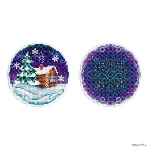 Набор для вышивания на пластиковой канве "Тихий вечер" (90х90 мм) — фото, картинка