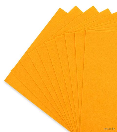 Фетр листовой мягкий (20х30 см; ярко-желтый; 10 листов) — фото, картинка