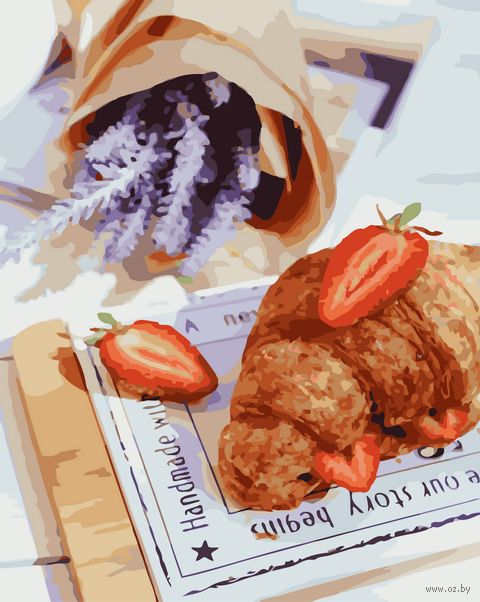 Картина по номерам "Французский завтрак" (400х500 мм) — фото, картинка