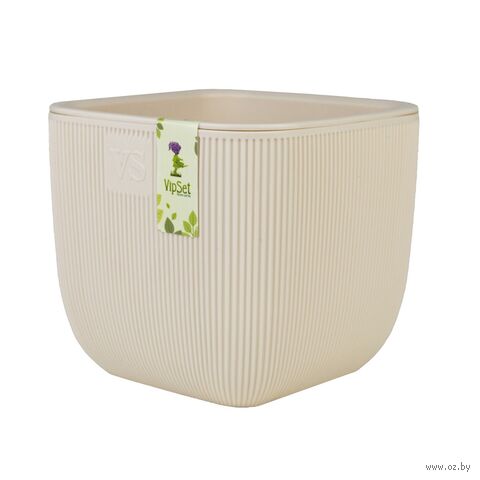 Горшок с дренажной системой "Фабио" (1,95 л; кремовый) — фото, картинка