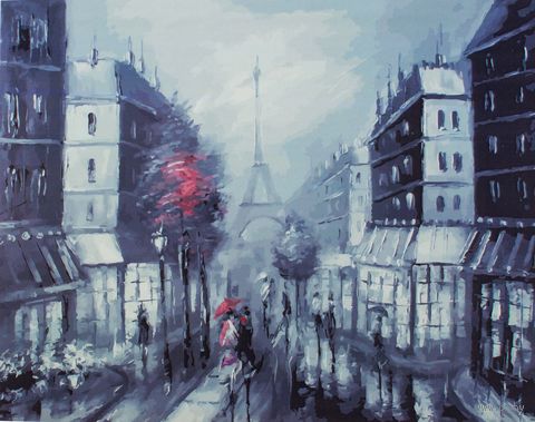 Картина по номерам на холсте "Париж" (400х500 мм) — фото, картинка