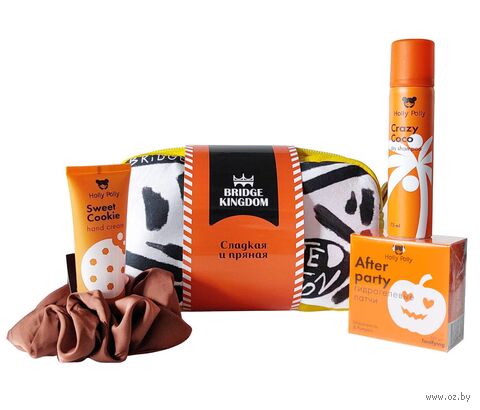 Подарочный набор "Сладкая и пряная" (сухой шампунь, патчи, крем для рук, резинка) — фото, картинка