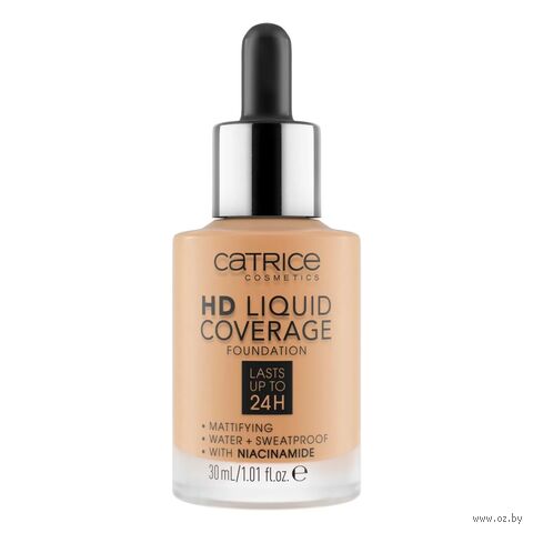 Тональная основа для лица "HD Liquid Coverage Foundation" тон: 034, medium beige — фото, картинка
