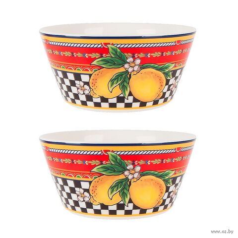 Набор салатников фарфоровых "Sicilia Limone" (2 шт.) — фото, картинка