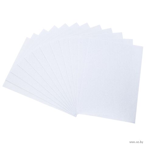Фетр листовой жесткий (20х30 см; белый; 12 листов) — фото, картинка