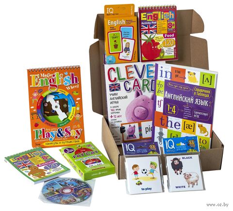 Посылка. Базовый комплект IQ-игр для изучения английского языка. Уровень 4 — фото, картинка