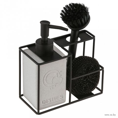 Набор для ванной комнаты "Kitchen" (4 предмета; серый меланж) — фото, картинка