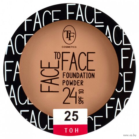 Компактная пудра для лица "Face To Face" SPF10 тон: 25, золотистый беж — фото, картинка