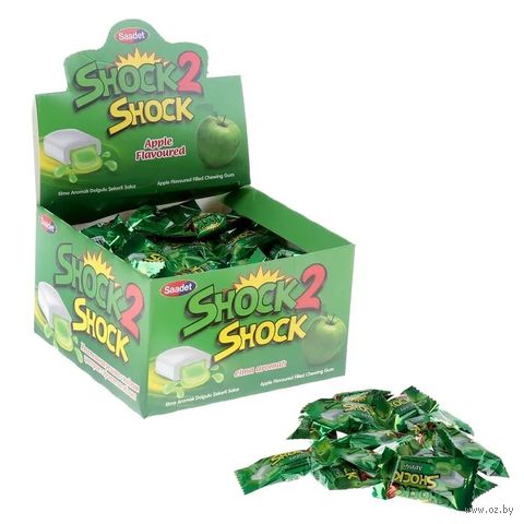 Набор жевательной резинки "Shock 2 Shock. С яблочным наполнителем" (400 г) — фото, картинка