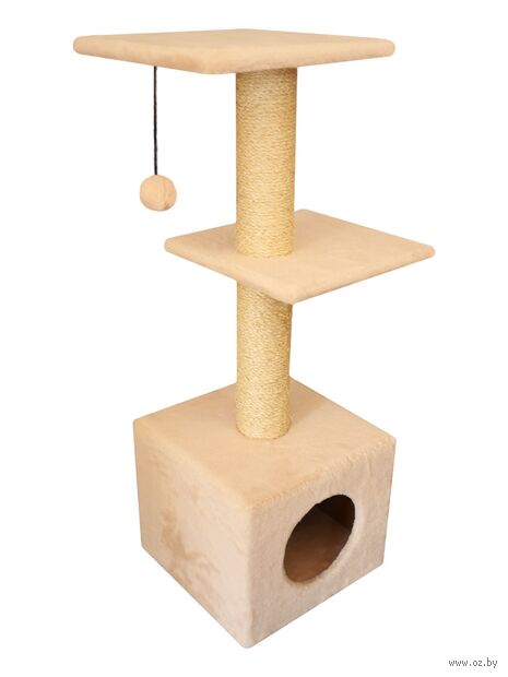 Игровой комплекс "Домик с 2 полками" (35х35х100 см; бежевый) — фото, картинка