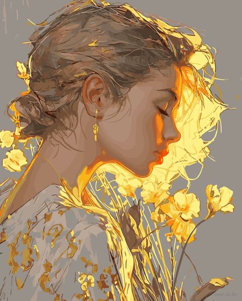 Картина по номерам с золотыми красками "В лучах солнца" (400х500 мм) — фото, картинка