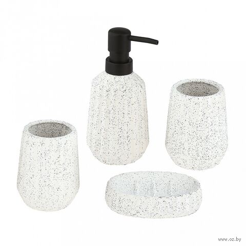 Набор для ванной комнаты "Риф" (4 предмета; белый) — фото, картинка